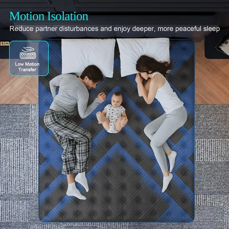 SYPIALNIA King Mattress 14 Inch Hybrid Mattresses Medium Firm